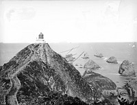 Nugget Point Lighthouse (1870s) by Burton Brothers.