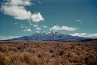 Ruapehu from about one mile north of Mangatoitoinui stream (on Desert Road) (08 February 1960) by Leslie Adkin.