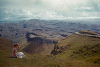 Southern end of the Kohinurakau Range - where its breaks up into several lesser escarpment - to Mt Erin, 1603 feet, in distance (09 December 1961) by Leslie Adkin.