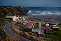 Panorama of coastal embayment at Opunake (01 February 1960) by Leslie Adkin.