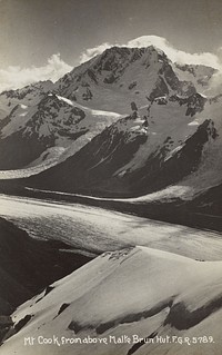 Mt Cook from above Malte Brun Hut (1900-1910) by Frederick George Radcliffe.