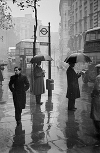 Wet day, Aldwych, London by Eric Lee Johnson.