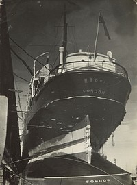 [Sailing ship "Maori" at Wellington wharf] (July 1938) by Eric Lee Johnson.