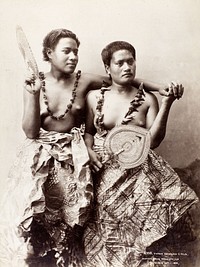 Types, Samoan Girls (1890s) by Burton Brothers.