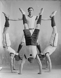 YMCA gymnastics group, inscribed Heward 4 cab 6 PC (circa 1912) by Berry and Co.