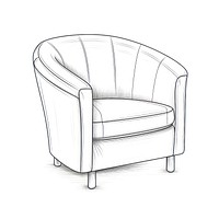 Tub chair furniture armchair sketch. AI generated Image by rawpixel.