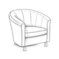 Tub chair furniture armchair sketch. 