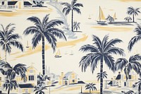 Wallpaper background of palm trees and houses backgrounds outdoors yellow. AI generated Image by rawpixel.