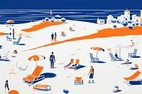 Wallpaper background of minimal beach outdoors summer sketch. AI generated Image by rawpixel.