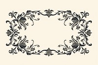Woodcut ornament frame graphic graphics pattern calligraphy. AI generated Image by rawpixel.