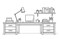 Workspace furniture sketch table. AI generated Image by rawpixel.