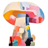 Mushroom painting art white background. AI generated Image by rawpixel.
