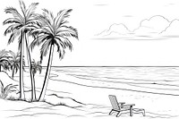 Beach drawing sketch outdoors. AI generated Image by rawpixel.
