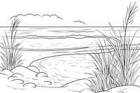 Beach drawing sketch plant. AI generated Image by rawpixel.