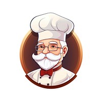 Grand father chef portrait glasses logo. 