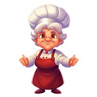 Grand mother chef cartoon white background happiness. AI generated Image by rawpixel.