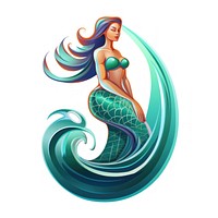Mermaid white background creativity hairstyle. AI generated Image by rawpixel.