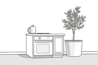 Drawing furniture kitchen sketch. AI generated Image by rawpixel.