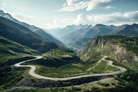 Winding mountain road outdoors highway freeway. AI generated Image by rawpixel.