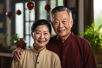 Older chinese couple portrait family adult. AI generated Image by rawpixel.