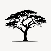 African tree silhouette plant art.