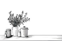 Kitchen room drawing plant white. AI generated Image by rawpixel.