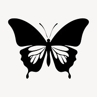 Butterfly silhouette animal white.
