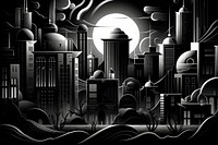 Cityscape metropolis graphics black. AI generated Image by rawpixel.