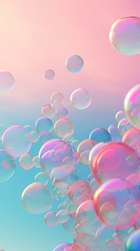 Colorful bubbles outdoors nature sky. AI generated Image by rawpixel.