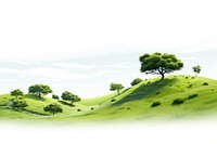 Green meadow isolated green landscape grassland. AI generated Image by rawpixel.