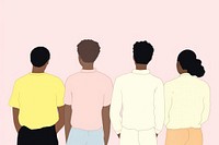 Black people cartoon adult back. AI generated Image by rawpixel.