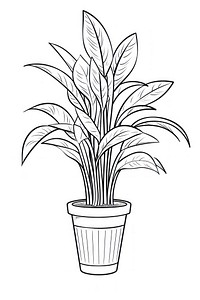 Indoor plant sketch drawing line. AI generated Image by rawpixel.