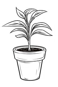 Indoor plant sketch drawing line. AI generated Image by rawpixel.