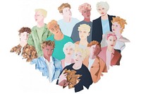 Group people collage portrait painting. AI generated Image by rawpixel.