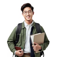 Young asia man backpack student portrait. AI generated Image by rawpixel.
