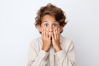 Young boy portrait surprise photo. AI generated Image by rawpixel.