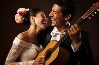 Hispanic wedding bride musician. AI generated Image by rawpixel.
