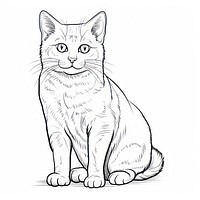 Cat drawing mammal animal. AI generated Image by rawpixel.