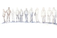 Group people drawing sketch white background. AI generated Image by rawpixel.