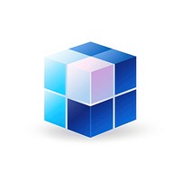 Cubes graphic blue toy white background. AI generated Image by rawpixel.