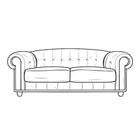 Sofa sketch furniture drawing. AI generated Image by rawpixel.