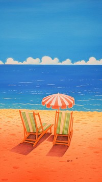 Beach furniture outdoors horizon. AI generated Image by rawpixel.