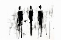 Three people silhouette drawing sketch. AI generated Image by rawpixel.