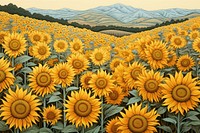 Sunflower field nature outdoors plant. AI generated Image by rawpixel.