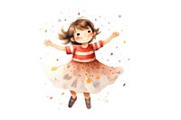 Girl wearing christmas dress portrait dancing cute. AI generated Image by rawpixel.