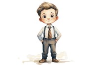 Boy in business suite cute tie white background. AI generated Image by rawpixel.