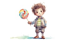 Holding a lollipop candy cute white background. AI generated Image by rawpixel.