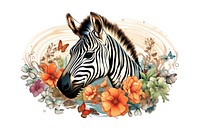 Zebra flower zebra wildlife. AI generated Image by rawpixel.