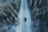Snow forrest car outdoors vehicle. AI generated Image by rawpixel.