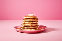 Pancake plate food pink. AI generated Image by rawpixel.
